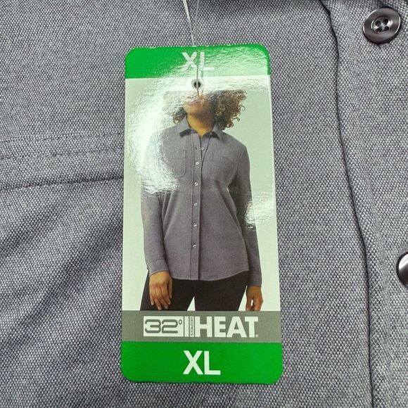 NWT 32 Degrees Soft Womens XL Button Up Shirt Lilac Purple Pockets - Picture 6 of 11